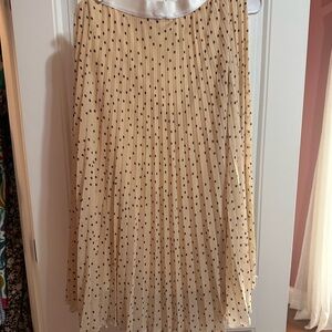 WD.NY Cream and Black Polka Dot Midi Skirt